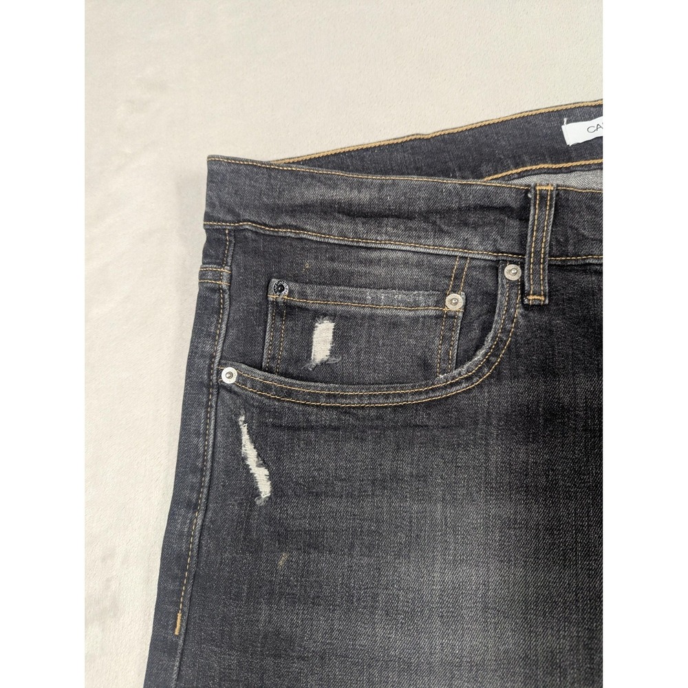 Calvin Klein Jeans  Mens 36x32 Gray CKJ 056 Athletic Taper Distressed Denim - Picture 5 of 16